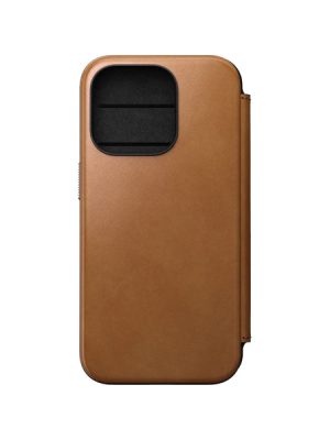 Nomad Leather Folio Phone Case for iPhone 15 Pro (English Tan)