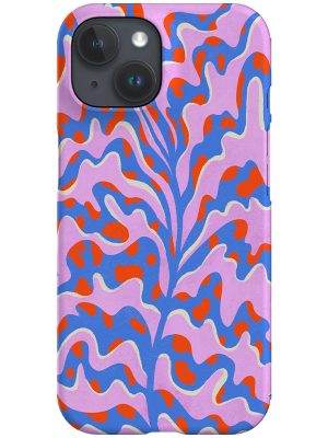 Abstract Botanical Plant Phone Case (Pink Blue)