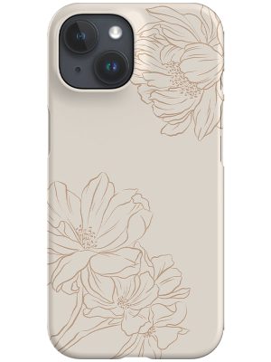 Classic Botanicals Peonies Phone Case (Beige Tan)