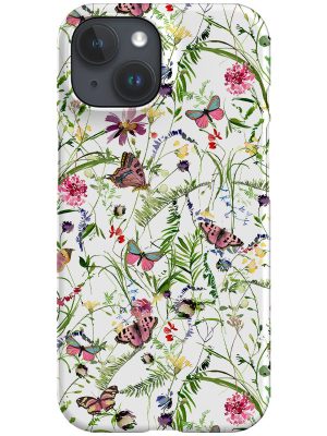 Watercolour Pink Flowers and Butterflies By Uta Naumann Phone Case (White)