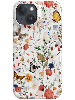 Strawberry and Butterfly Garden By Uta Naumann Phone Case (White)