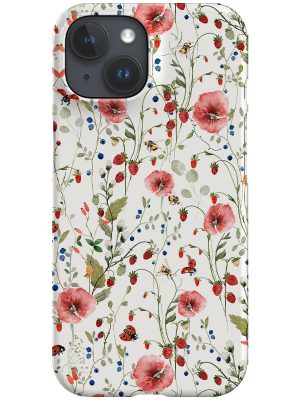 Strawberry and Poppy Garden By Uta Naumann Phone Case (Red)
