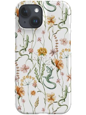 Mystical Lizard Wildflowers By Uta Naumann Phone Case (White)