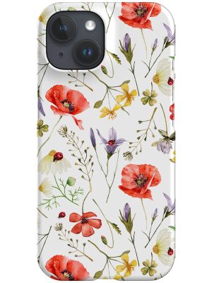 Poppies and Bluebells By Uta Naumann Phone Case (White)
