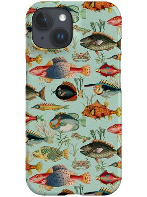 Vintage Sea Fish By Uta Naumann Phone Case (Light Blue)