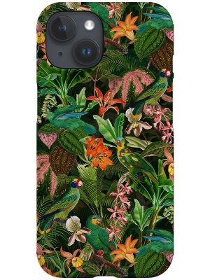 Tropical Vintage Exotic Parakeets By Uta Naumann Phone Case (Green)
