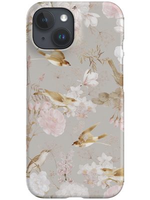 Serene Camellia Flowers and Birds By Uta Naumann Phone Case (Grey)