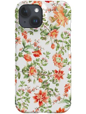 Vintage Red Dahlia Garden By Uta Naumann Phone Case (White)
