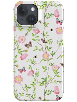Vintage Wild Pink Roses Garden By Uta Naumann Phone Case (White)