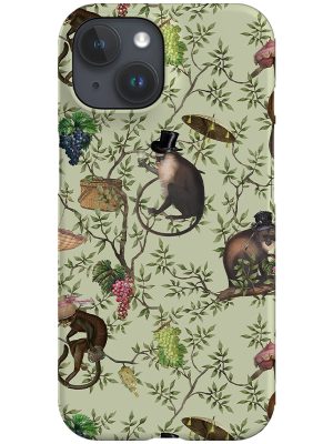 Vintage Green Chinoiserie Monkeys By Uta Naumann Phone Case (Green)