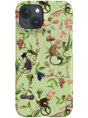 Antique Green Chinoiserie Monkeys By Uta Naumann Phone Case (Green)