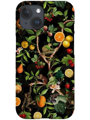 Tropical Fruit Vintage Monkeys By Uta Naumann Phone Case (Black)
