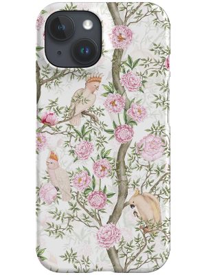 Peony and Rose Cockatoos By Uta Naumann Phone Case (Pink)
