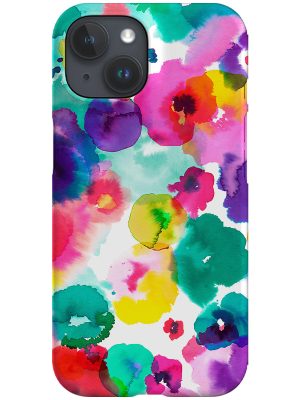 Abstract Watercolour Flowers Neon By Ninola Design Phone Case (Multicolour)