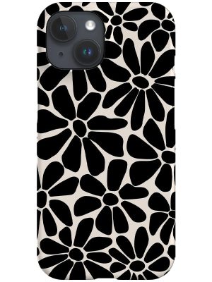Retro Floral By Gavthomeu Phone Case (Black and White)