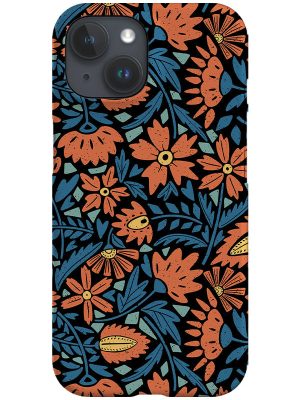 Scandinavian Folk Florals by Denes Anna Design Phone Case (Black)