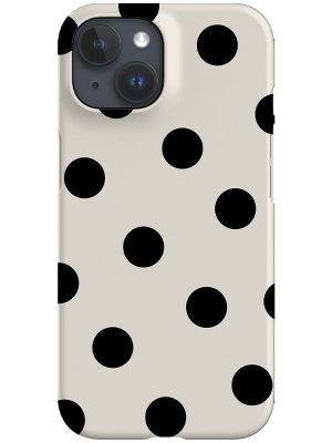 Bold Dots Phone Case (Beige Black)