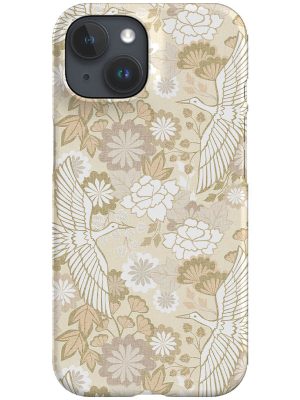 Cranes and Chrysanthemums by Cecilia Mok Phone Case (Beige)