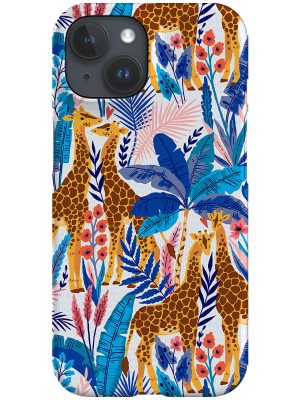 Giraffes By Maria Galybina Phone Case (Blue)