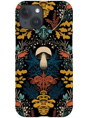 Mushroom Forest Damask Retro by Denes Anna Design Phone Case (Black)