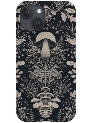 Mushroom Forest Damask by Denes Anna Design Phone Case (Black)