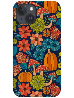 Retro Autumn Floral by Denes Anna Design Phone Case (Blue)