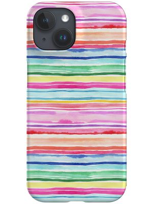 Summer Stripes Watercolour By Ninola Design Phone Case (Colourful)