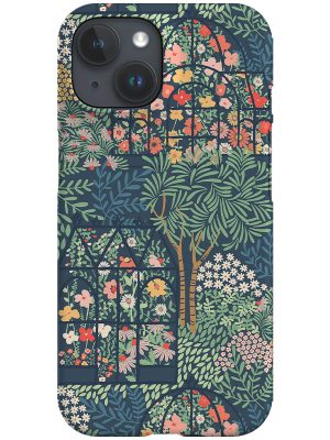 Victorian Flowers Greenhouse by Garabateo Phone Case (Blue)
