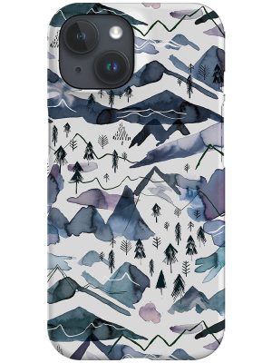 Watercolour Mountains By Ninola Design Phone Case (Blue)
