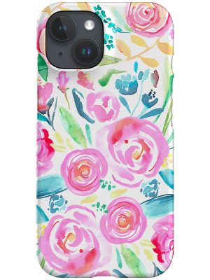 Watercolour Pastel Roses By Ninola Design Phone Case (Pink)