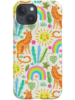 Cheetah Rainbow Jungle By Rebecca Elfast Phone Case (Beige)