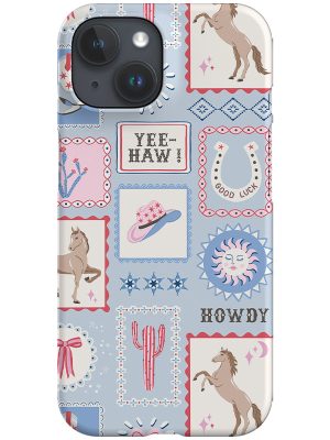 Cowgirl Fun Collage by Vivian Hasenclever Phone Case (Blue)
