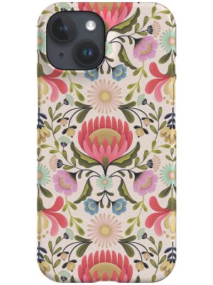 Maximalist Folk Flowers by Garabateo Phone Case (Cream)