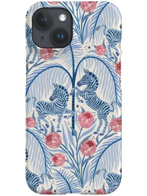Zebra and Protea by Vivian Hasenclever Phone Case (Blue)