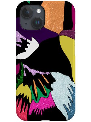Glitter Feathers Phone Case (Orange)