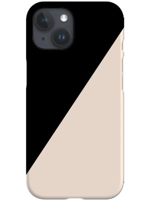 Colour Block Diagonal Phone Case (Peach Black)