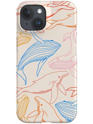 Humpback Whale Line Art Phone Case (Bright)