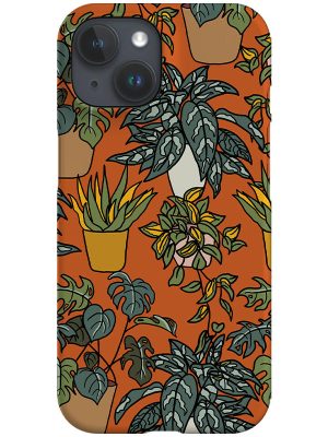 Overlapping House Plants Phone Case (Orange)