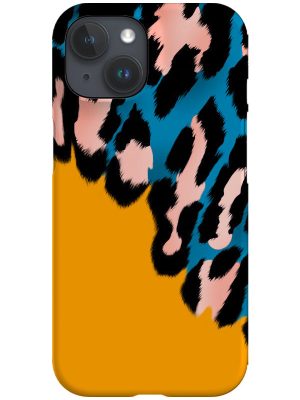 Leopard Print Colour Block Phone Case (Yellow)