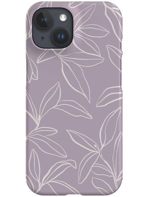 Line Art Willow Leaves Phone Case (Lilac)