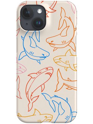 Shark Line Art Phone Case (Bright)