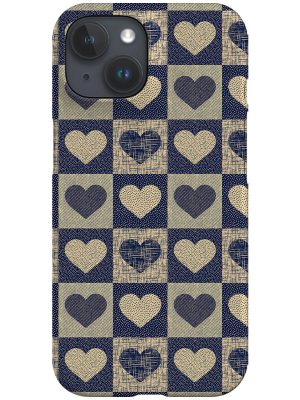 Textured Valentine Love Hearts by Denes Anna Design Phone Case (Blue)