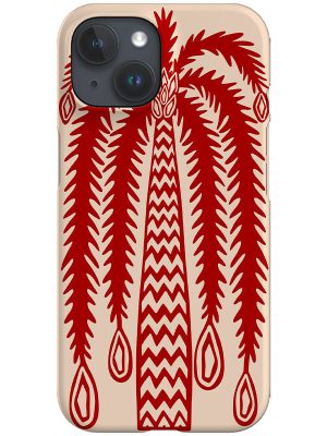 Bold Graphic Palm Tree Phone Case (Red)