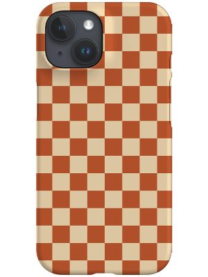 Checkered Phone Case (Burnt Orange Beige)