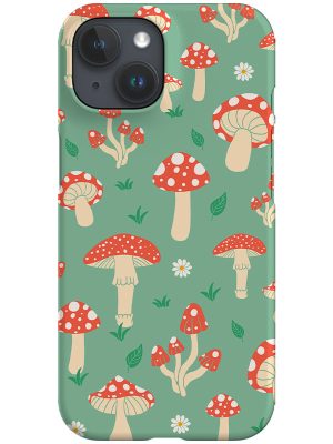 Cottagecore Cute Bold Mushroom Phone Case (Mint)