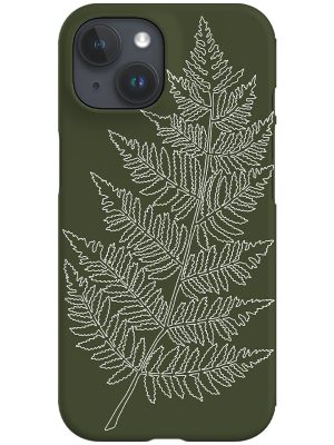 Fern Line Drawing Phone Case (Green)