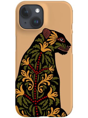 Floral Panther Up-Close Phone Case (Cream)