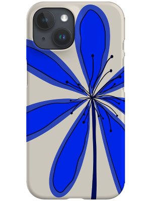 Flower Oversized Placement Phone Case (Blue & Off White)
