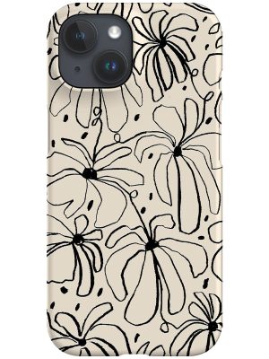 Flowerscape Line Drawing Phone Case (Black)