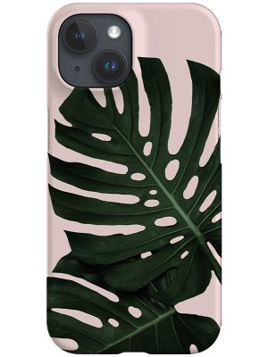 Green Monstera Palm Phone Case (Peach)